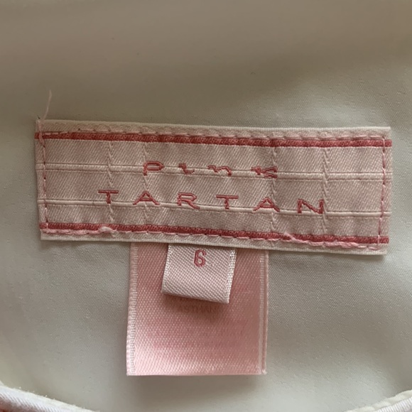 Pink Tartan White Dress With Pockets - Picture 3 of 3